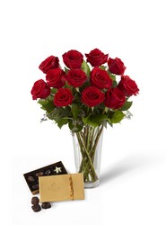 The FTD Red Rose & Candy Bouquet<br>Free Weekday Delivery from Flowers All Over.com 